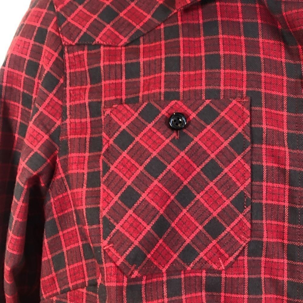 Oakley Med, Button Front Plaid Shirt, Woodland Red and Gray - Picture 6 of 12